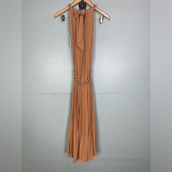 Zimmermann‎ Sunray Pleat Midi Dress Sleeveless Chain Sash Belted Sz 8 - Picture 6 of 9